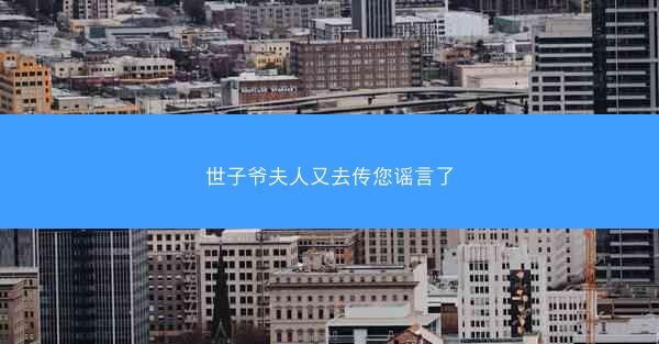 世子爷夫人又去传您谣言了