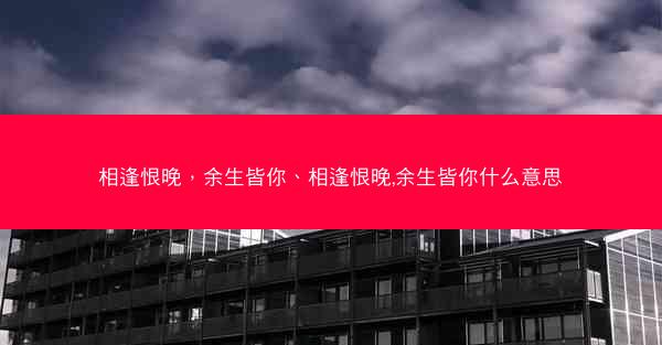 相逢恨晚，余生皆你、相逢恨晚,余生皆你什么意思