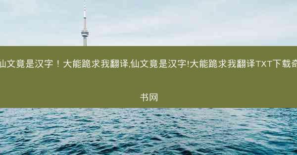 仙文竟是汉字！大能跪求我翻译,仙文竟是汉字!大能跪求我翻译TXT下载奇书网