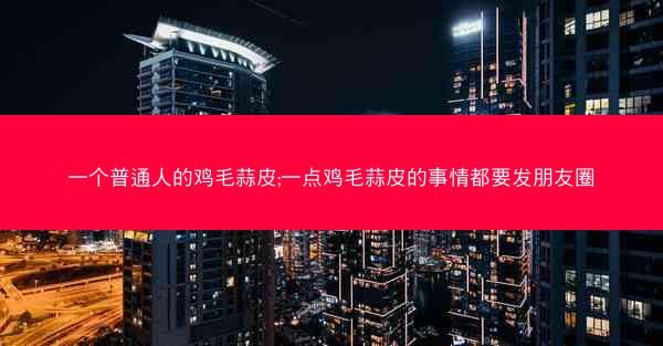 一个普通人的鸡毛蒜皮;一点鸡毛蒜皮的事情都要发朋友圈