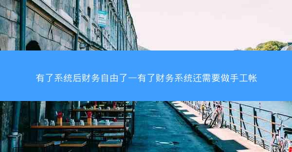 有了系统后财务自由了—有了财务系统还需要做手工帐