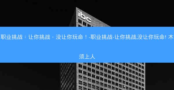 职业挑战：让你挑战，没让你玩命！-职业挑战-让你挑战,没让你玩命! 木须上人