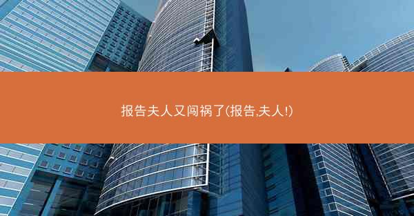 报告夫人又闯祸了(报告,夫人!)