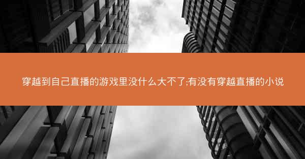 穿越到自己直播的游戏里没什么大不了;有没有穿越直播的小说