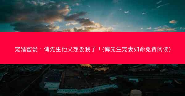 宠婚蜜爱：傅先生他又想娶我了！(傅先生宠妻如命免费阅读)