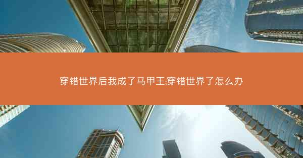 穿错世界后我成了马甲王;穿错世界了怎么办