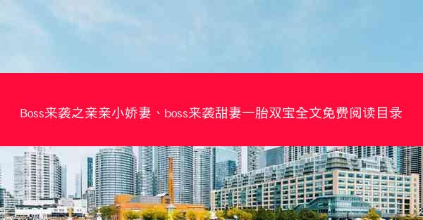 Boss来袭之亲亲小娇妻、boss来袭甜妻一胎双宝全文免费阅读目录