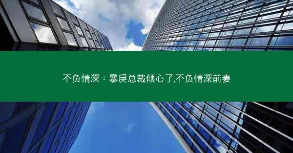 不负情深：暴戾总裁倾心了,不负情深前妻
