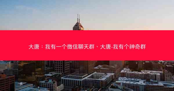 大唐：我有一个微信聊天群、大唐-我有个神奇群