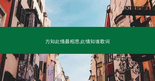 方知此情最相思,此情知谁歌词