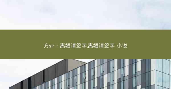 方sir，离婚请签字,离婚请签字 小说