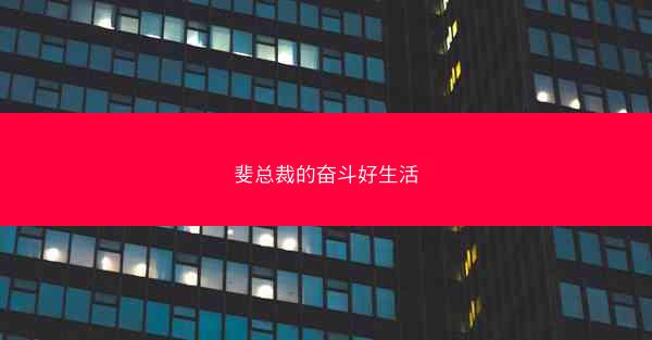 斐总裁的奋斗好生活