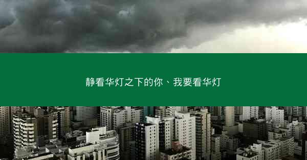 静看华灯之下的你、我要看华灯